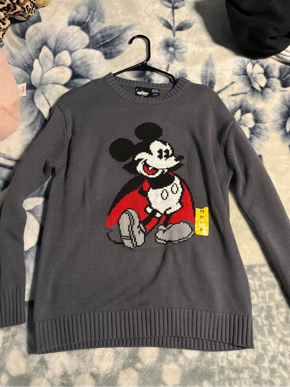 Charcoal Gray Mickey Mouse Knit Sweater - women’s